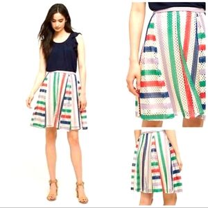 Anthropologie Eva Franco French Quarter Skirt 6 Crochet Stripe A line
